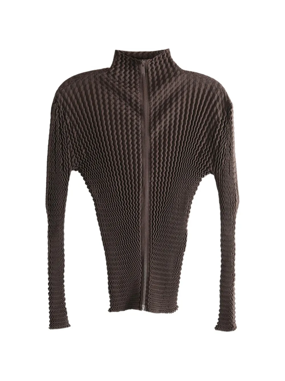 Issey Miyake Spongy-66 zip jacket - Marrone