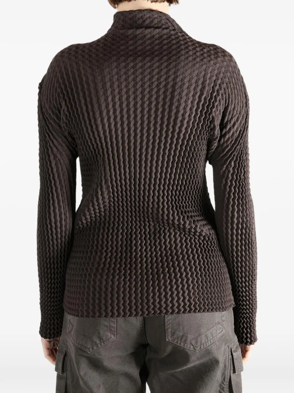 Issey Miyake Spongy-66 jack met rits Bruin