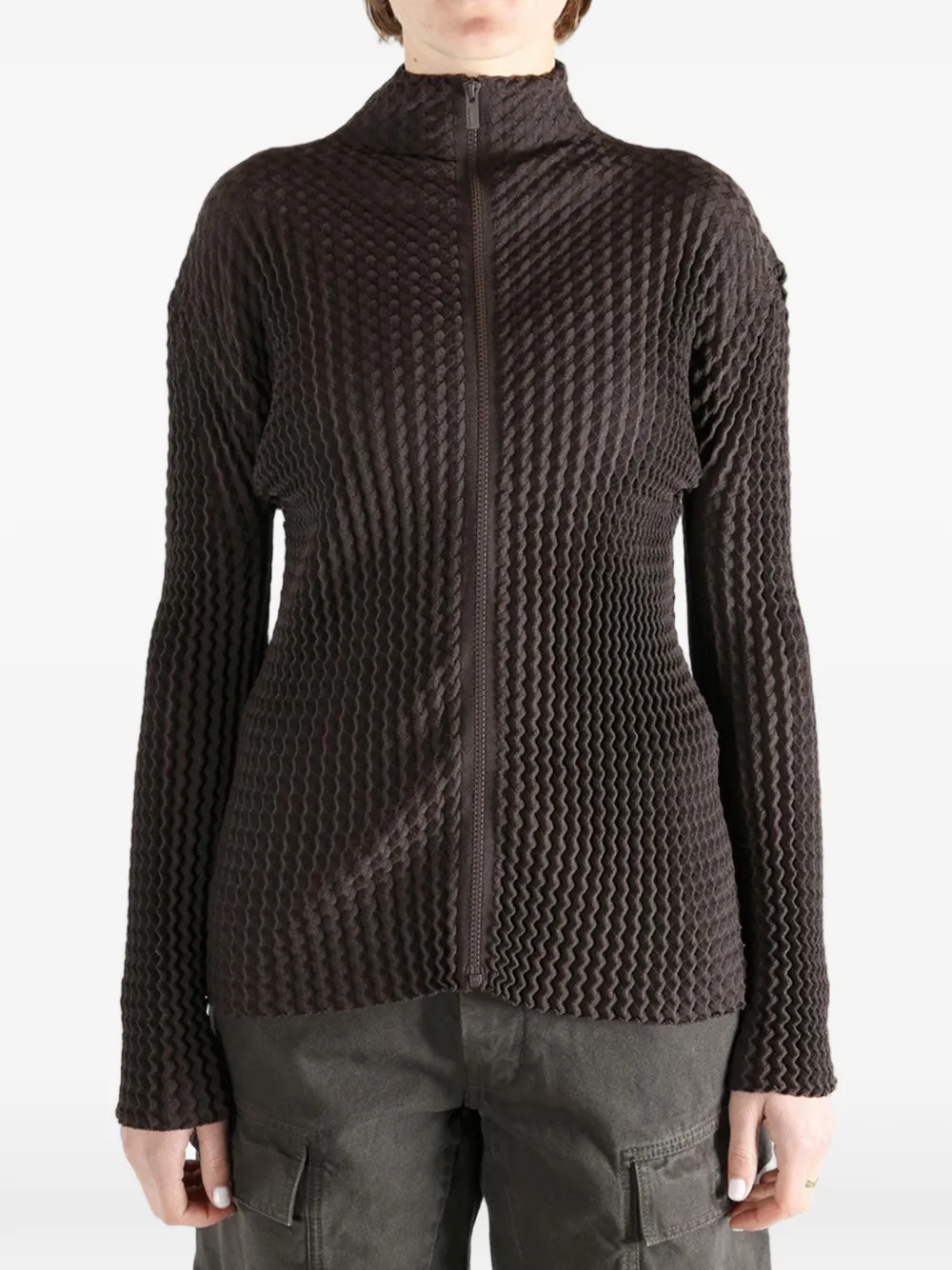  Issey Miyake Spongy-66 Zip Jacket - Brown 