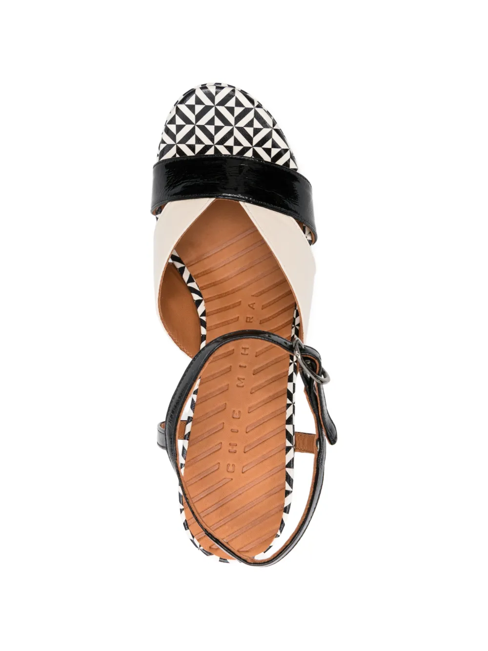 Chie Mihara Kacto sandalen met geometrische print en enkelbandje Zwart