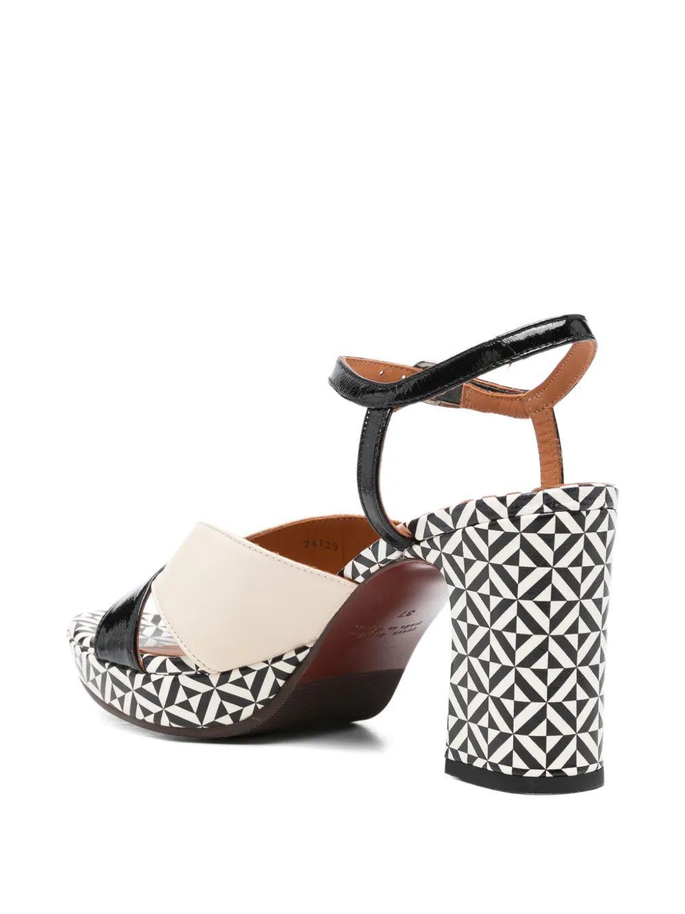 Chie Mihara Kacto sandalen met geometrische print en enkelbandje Zwart
