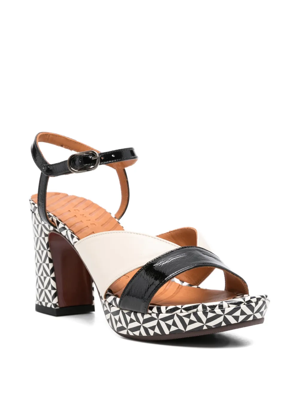 Chie Mihara Kacto sandalen met geometrische print en enkelbandje Zwart