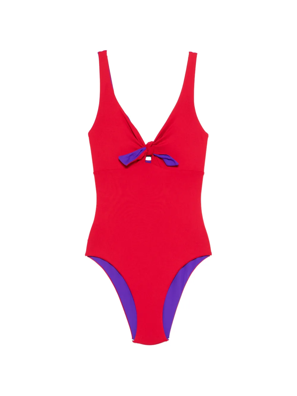 Fisico knot-detail swimsuit - Rosso