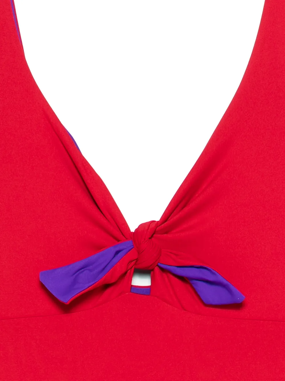  Fisico Knot-detail Swimsuit - Red 