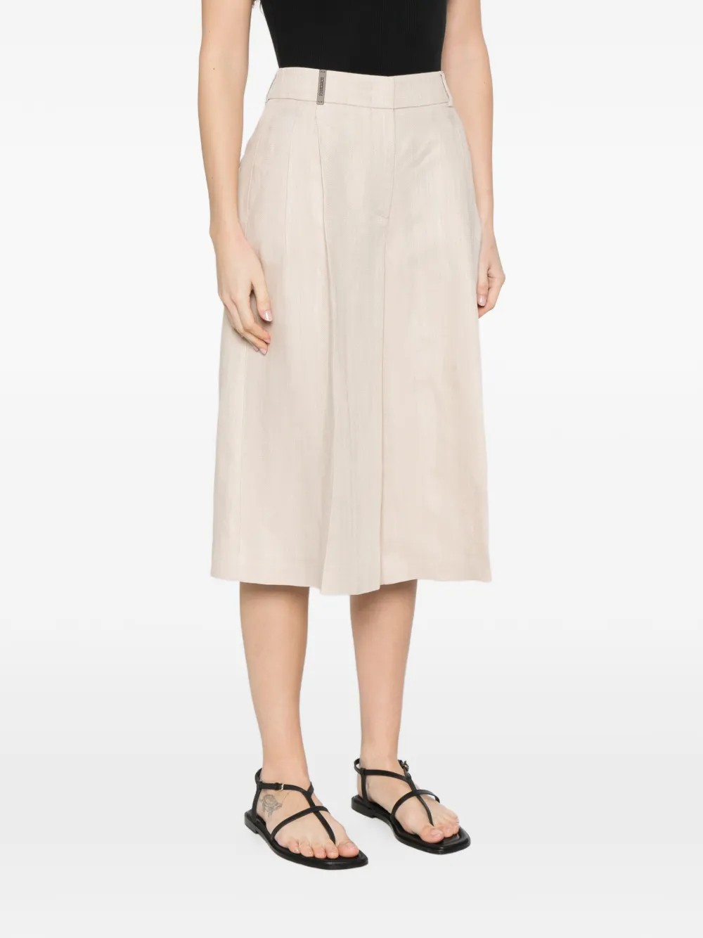 Peserico Shorts met geplooide voorkant Beige