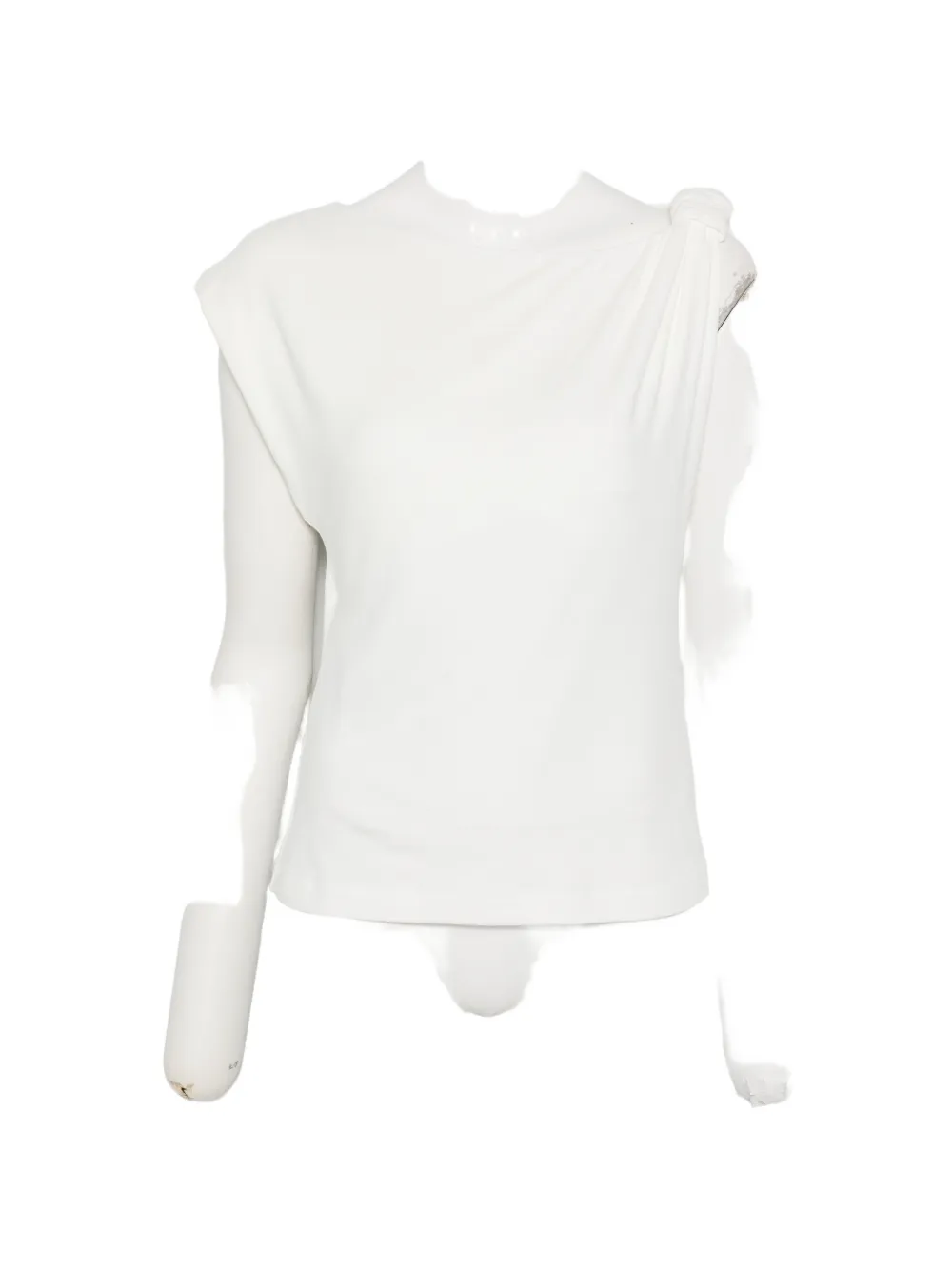 PINKO Marlena draped asymmetric-neck top - Bianco