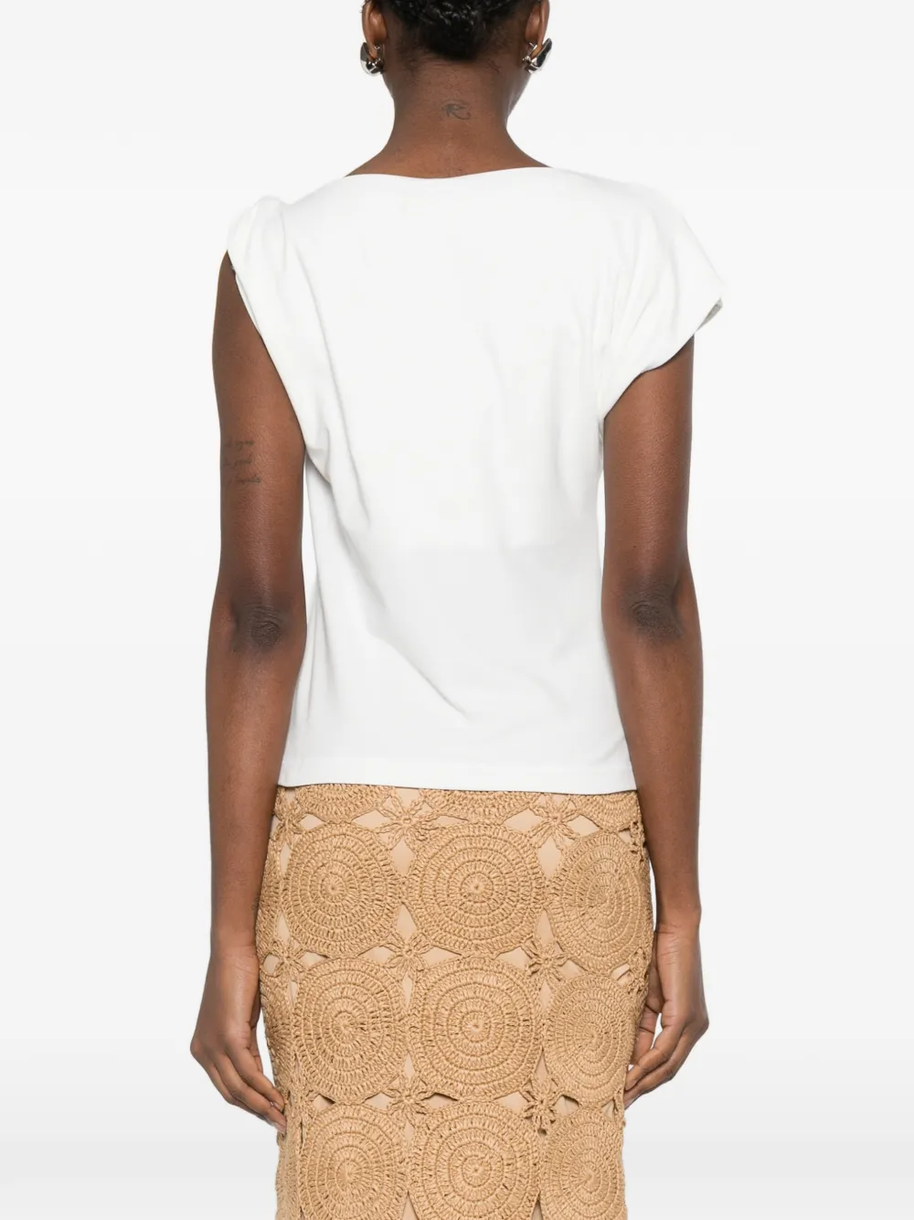 Marlena Draped Asymmetric-Neck Top