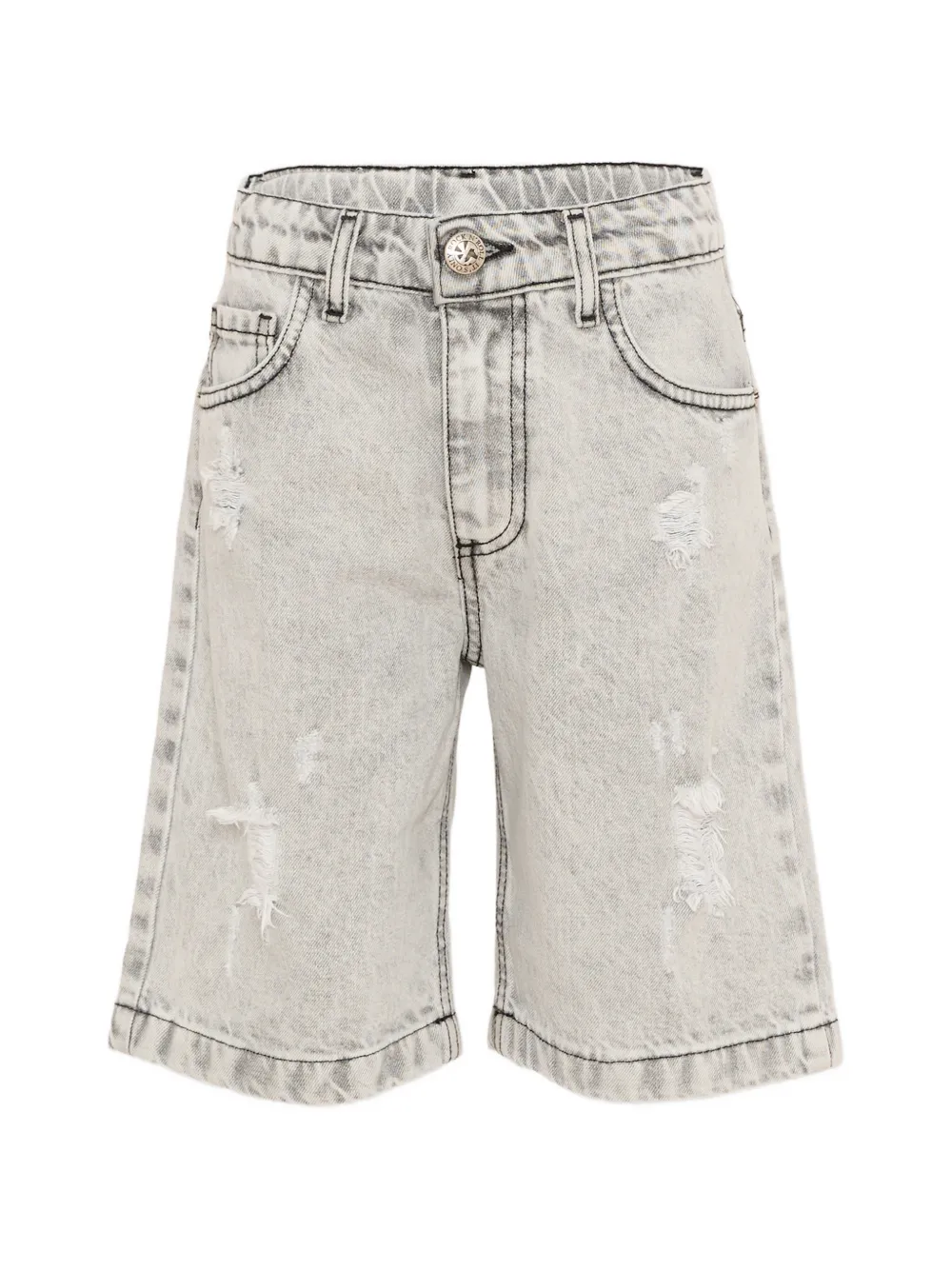 John Richmond Junior distressed shorts jeans - Grigio