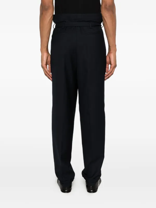 Saint Laurent ベルテッド パンツ | ブルー | FARFETCH JP