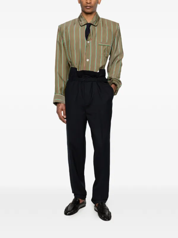 シュンSAINT LAURENT PARISベルベットスラックスパンツXL Saint Laurent ベルテッド パンツ | ブルー | FARFETCH JP