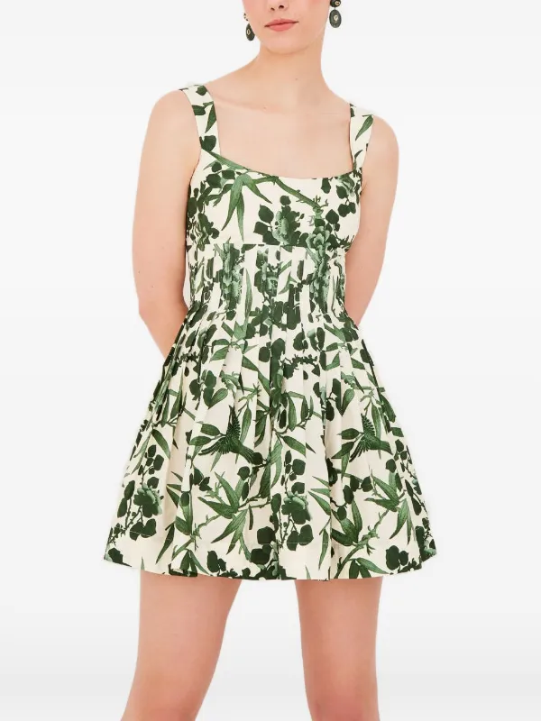 Cara Cara Ria floral-pattern Mini Dress | White | FARFETCH JO