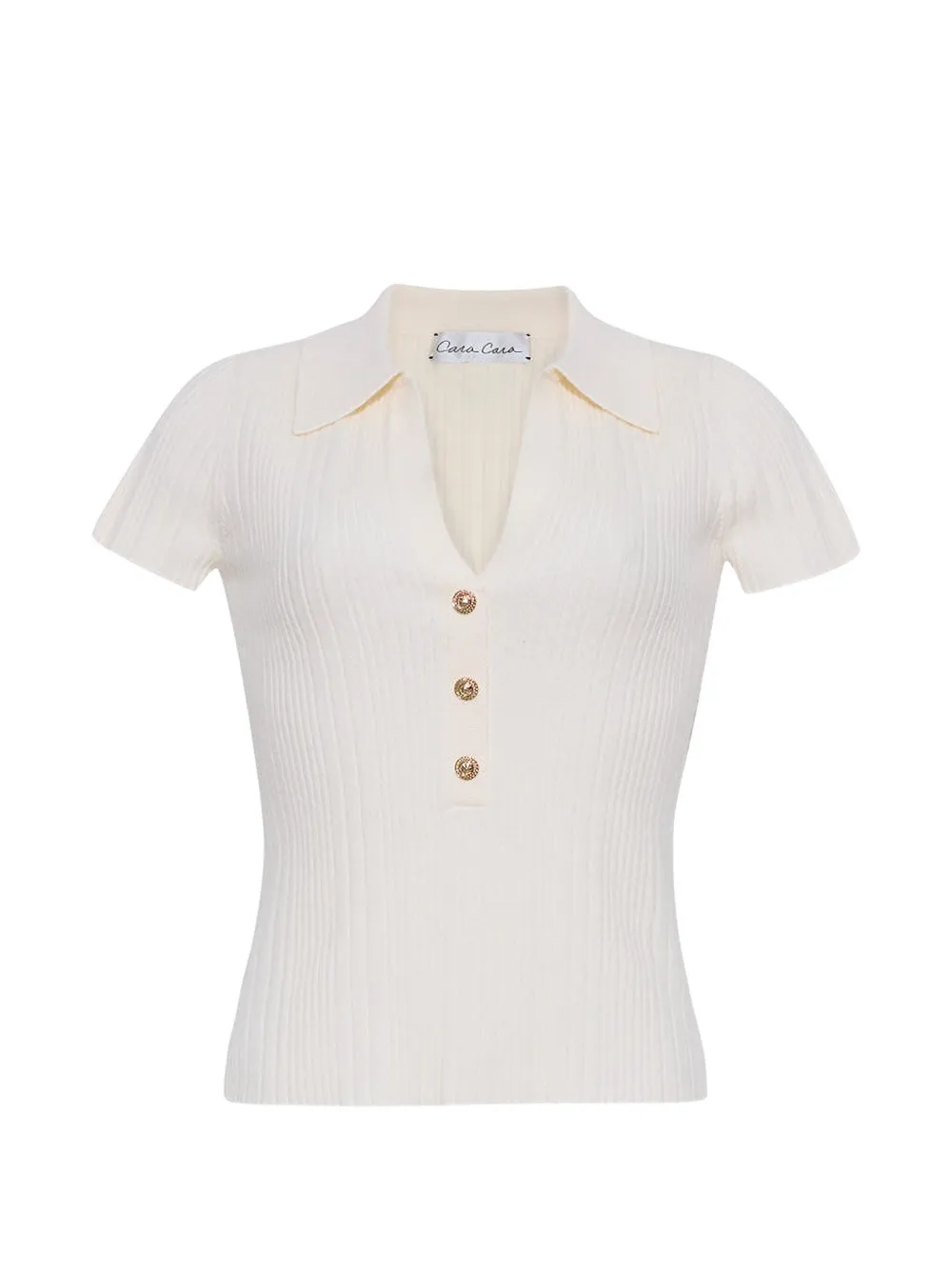 Cara Cara Ivanna button ribbed top - Toni neutri