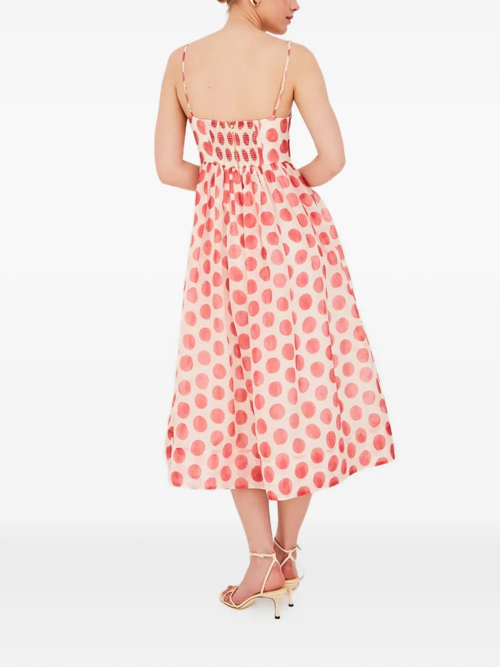  Cara Cara Pero Polka-dot Midi Dress - Neutrals 