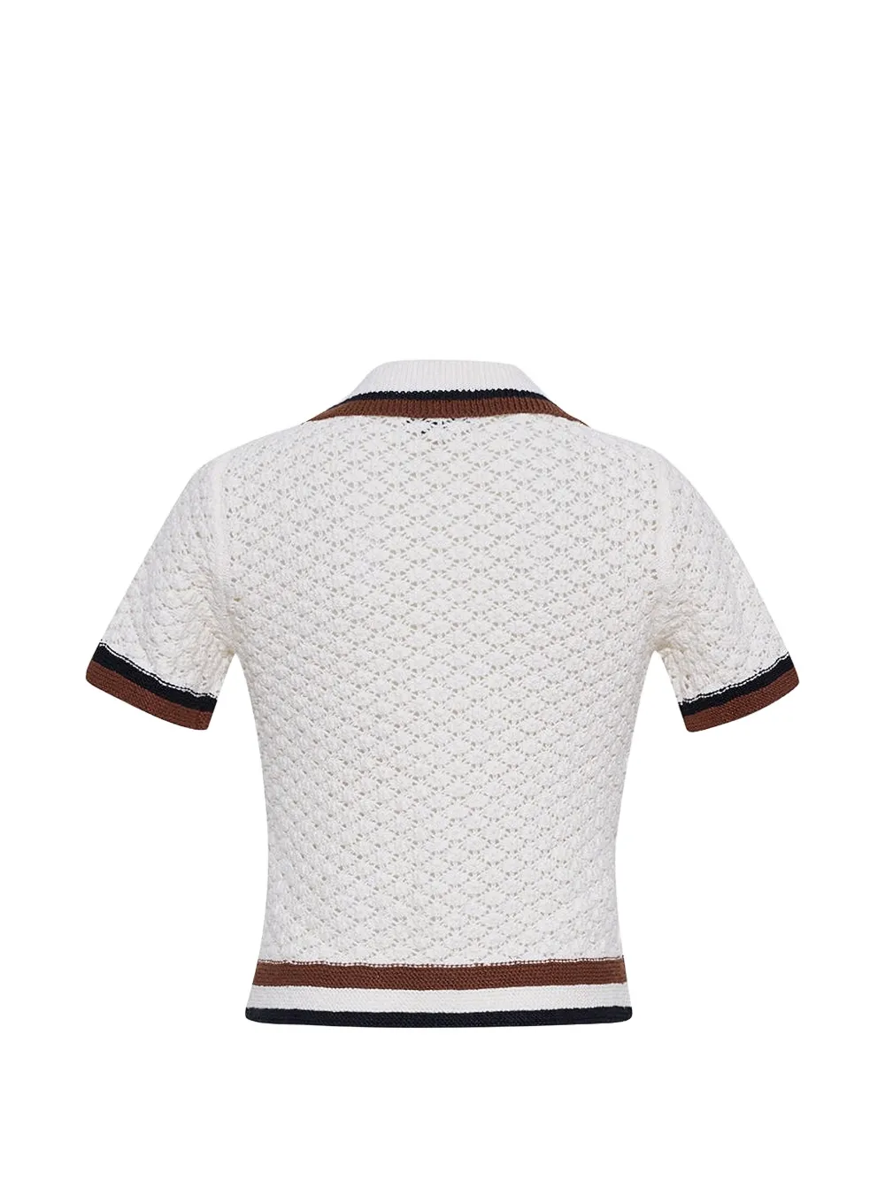 Cara Ginger gehaakt poloshirt Wit