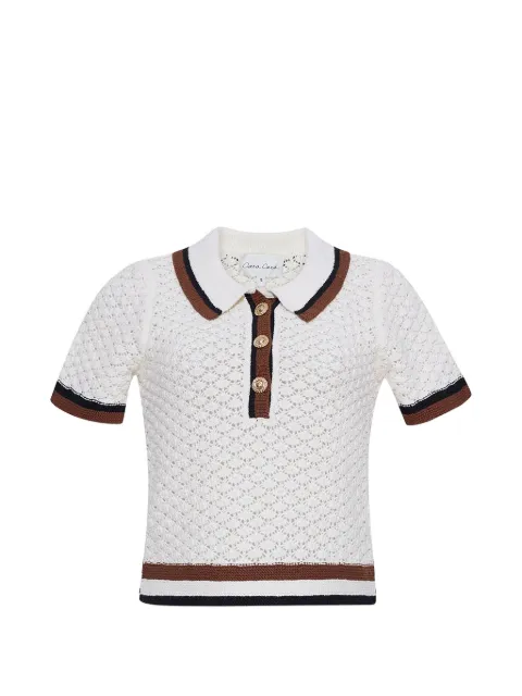 Cara Cara Ginger crochet polo shirt