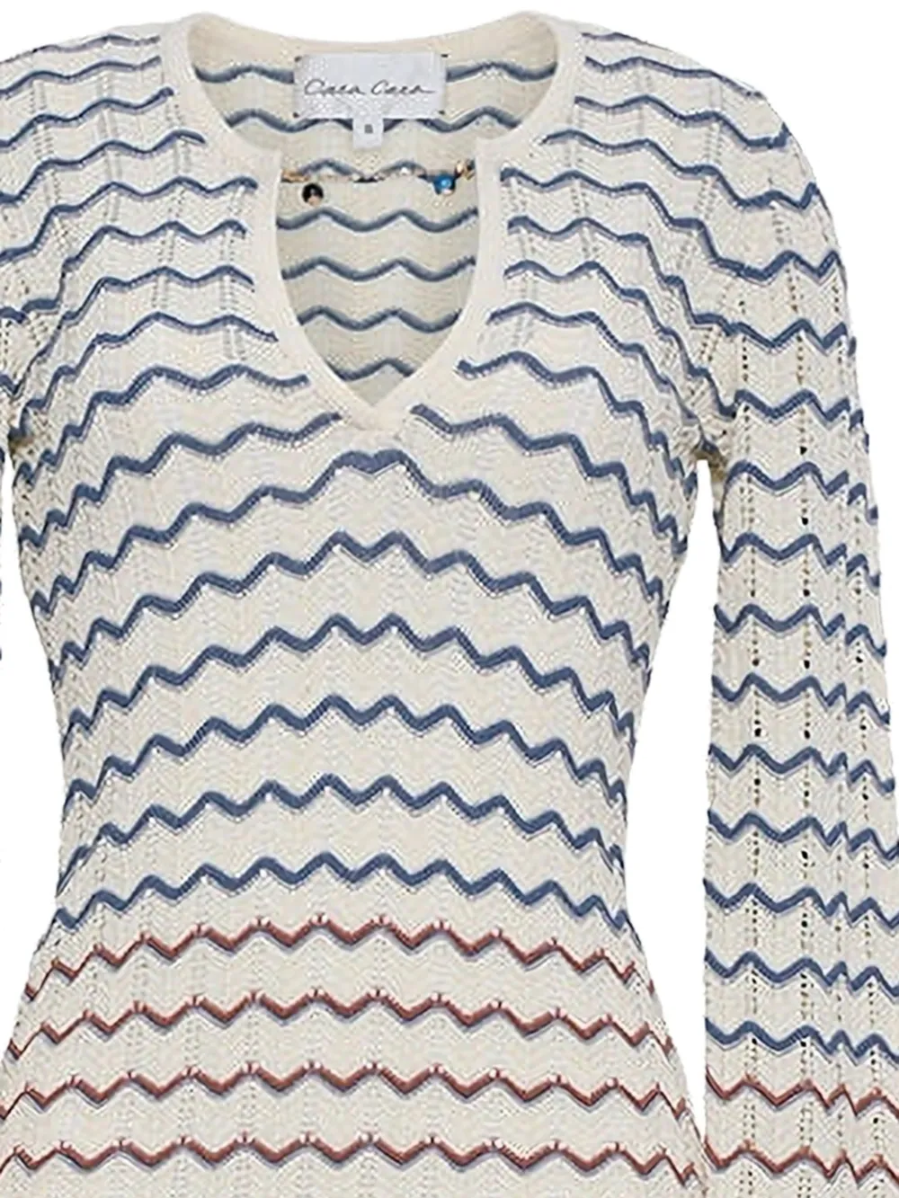  Cara Cara Jane Zigzag-pattern Maxi Dress - Blue 