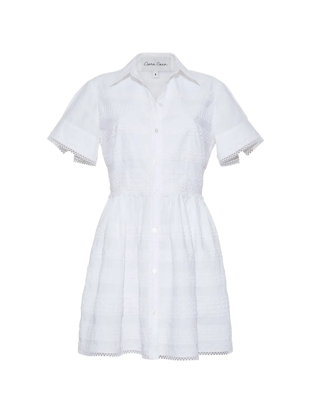 Cara Cara Kai lace-inserts mini dress - Bianco