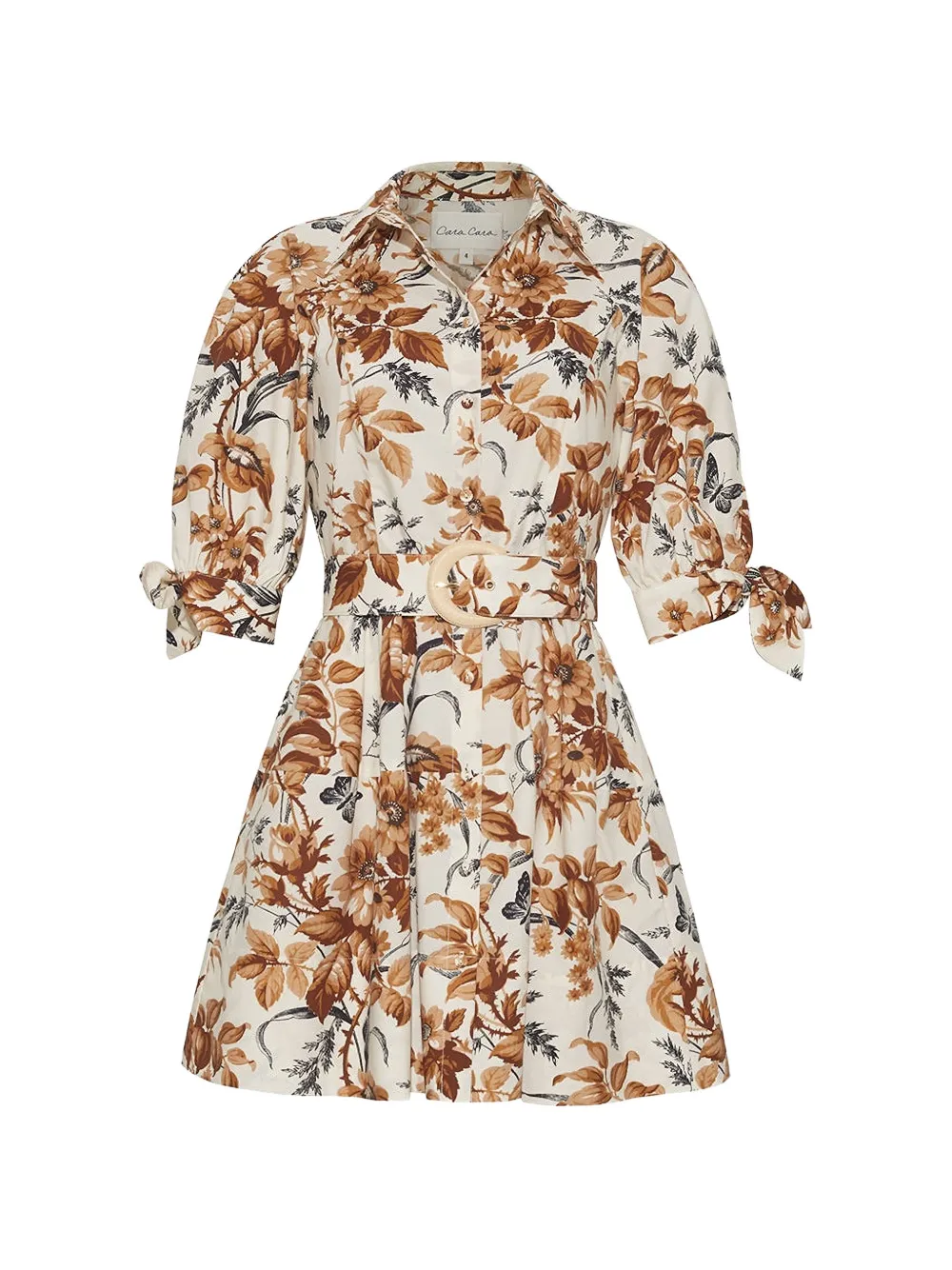 Cara Cara Caro floral-print belted dress - Toni neutri