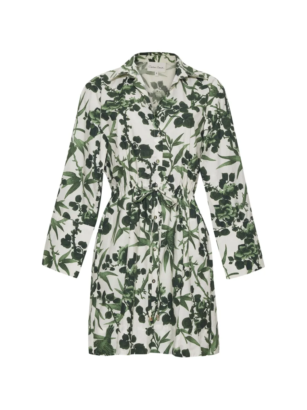 Cara Cara Henry drawstring floral-print mini dress - Toni neutri