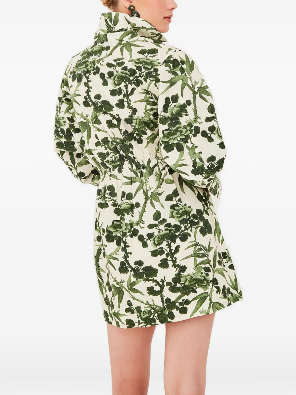 Cara Henry mini-jurk met trekkoord en bloemenprint Beige