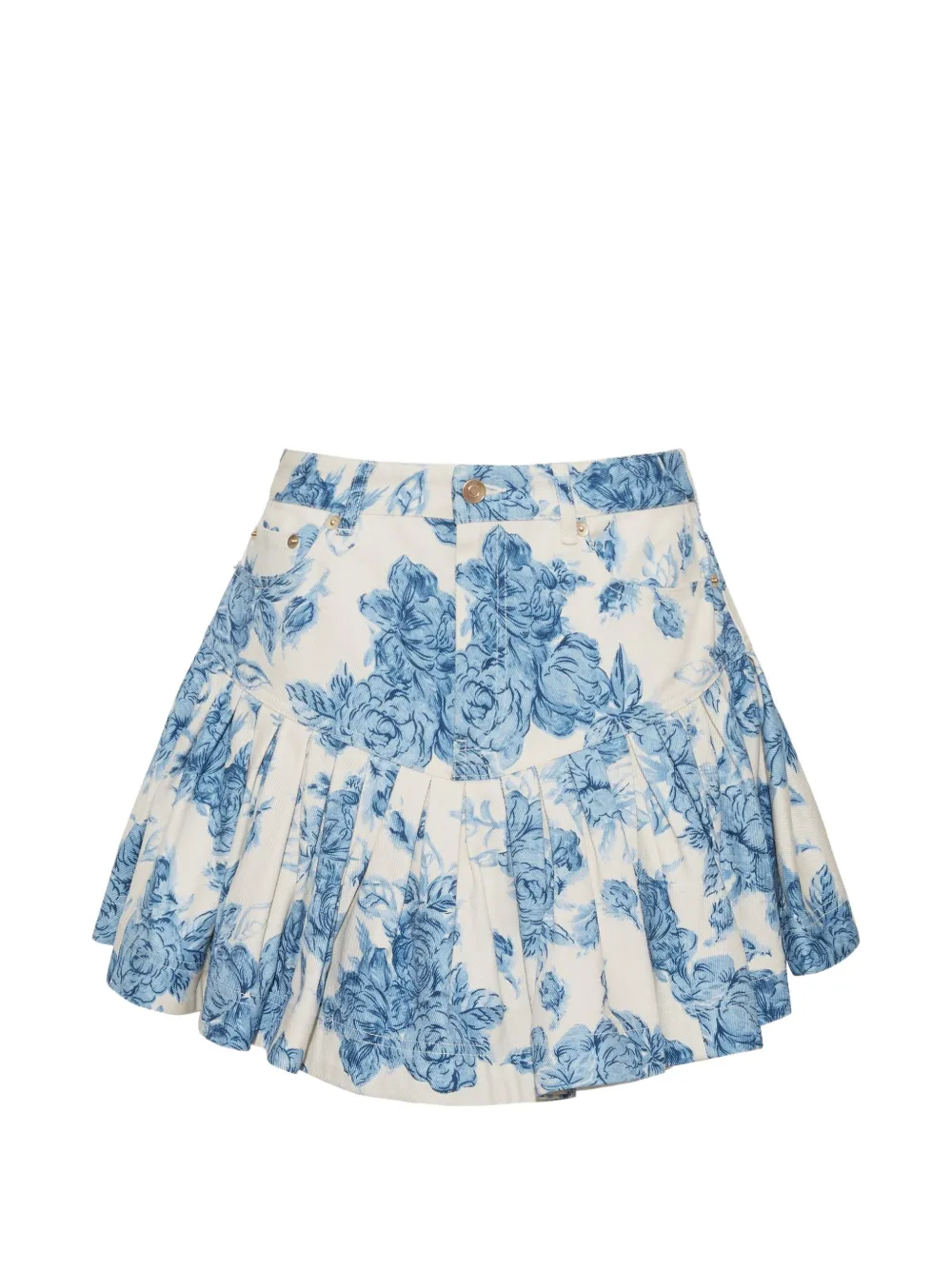 Cara Cara Ohara floral-print pleated mini skirt - Toni neutri