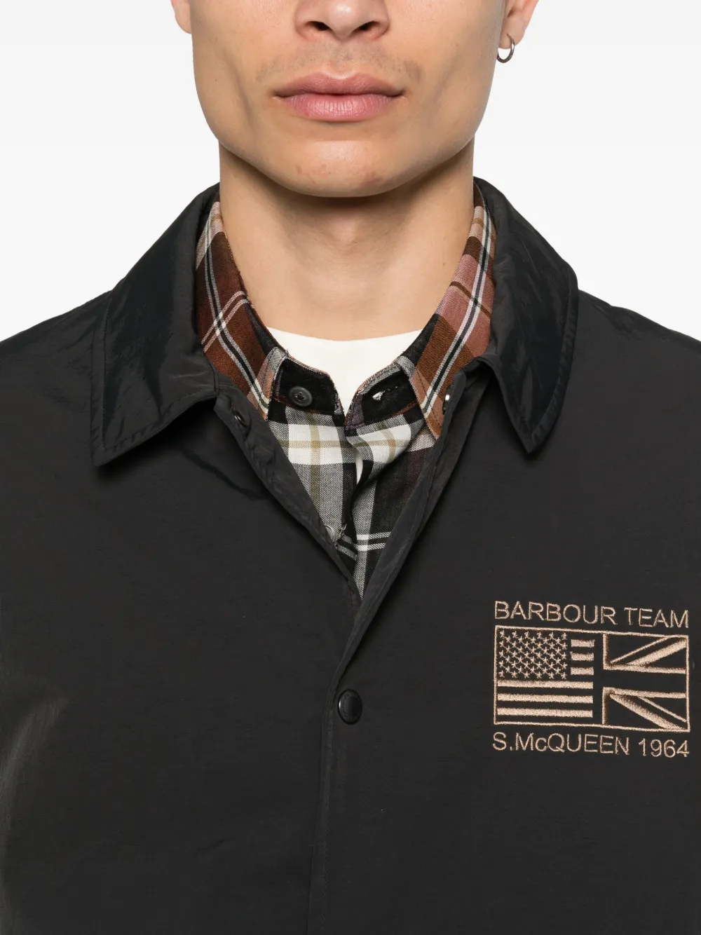 Barbour B.Intl Coach shirtjack met geborduurd logo Zwart