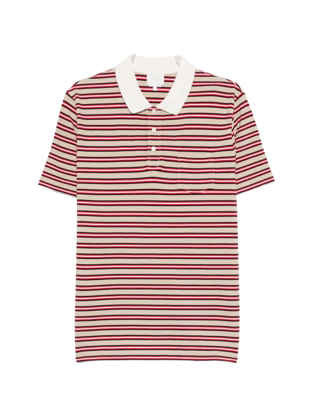 A.P.C. striped chest-pocket polo shirt - Toni neutri