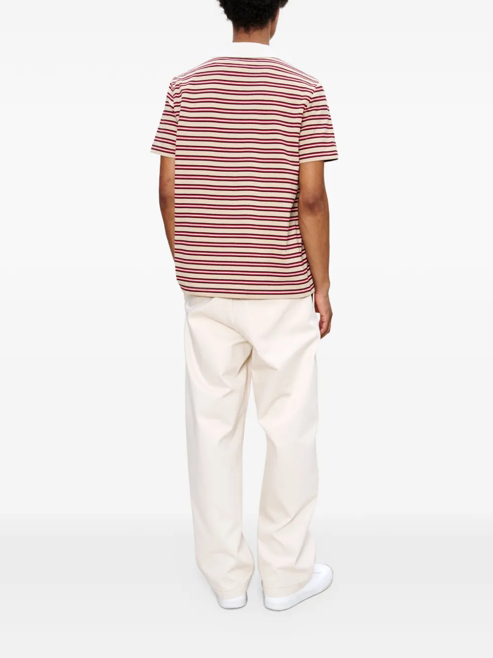 A.P.C. Gestreept poloshirt met bostzak Beige