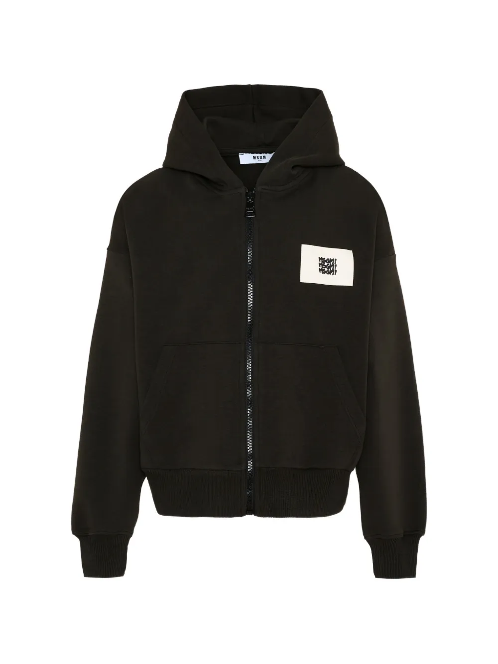 MSGM Kids hooded zip sweatshirt - Nero