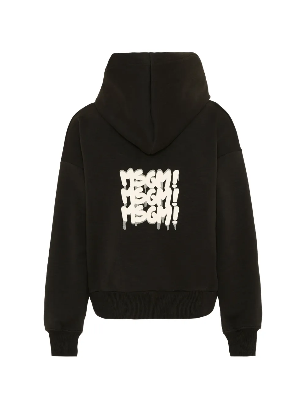 MSGM Kids Sweater met capuchon en rits Zwart