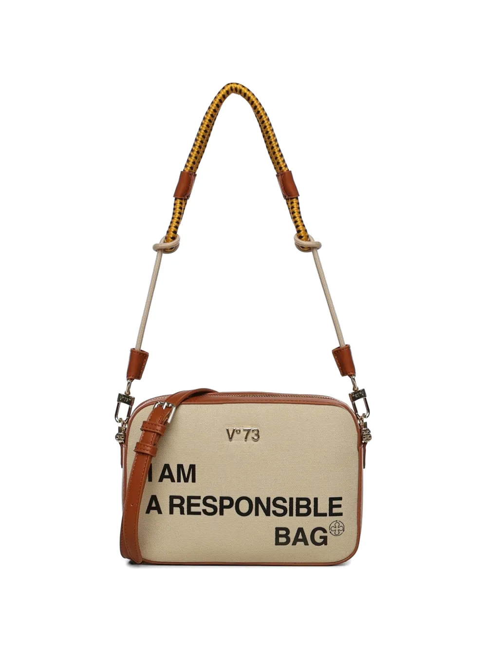 V°73 logo print shoulder bag - Toni neutri