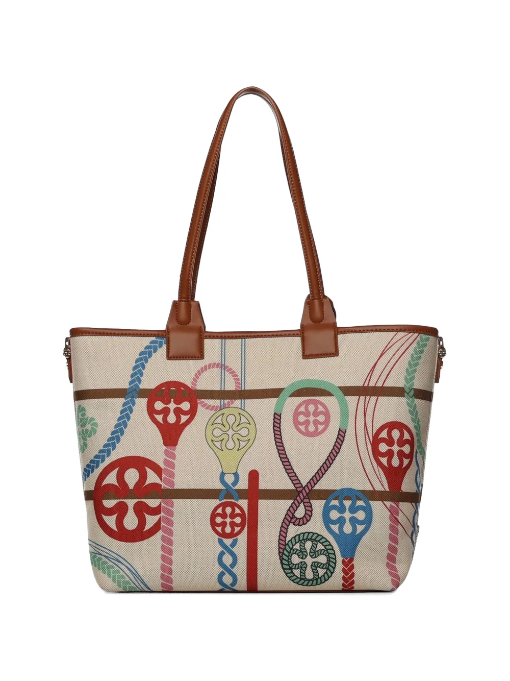  V°73 Printed Tote Bag - Neutrals 
