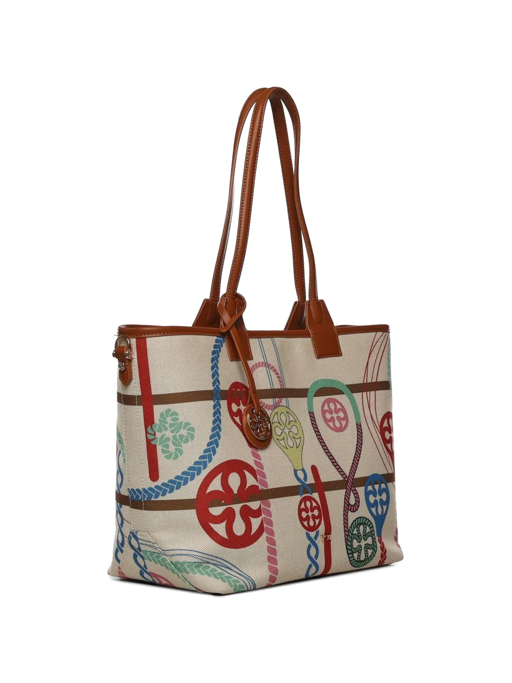  V°73 Printed Tote Bag - Neutrals 