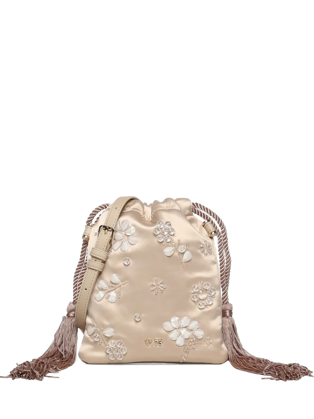 V°73 floral tassel shoulder bag - Toni neutri