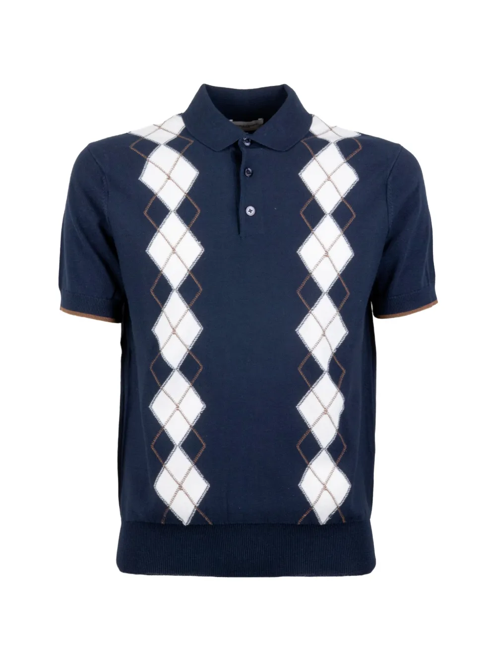 Paolo Pecora argyle-pattern short-sleeves polo shirt - Blu