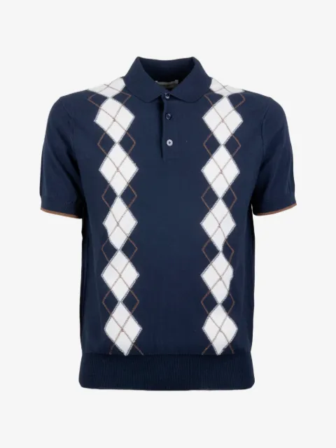 Paolo Pecora playera tipo polo con motivo de rombos