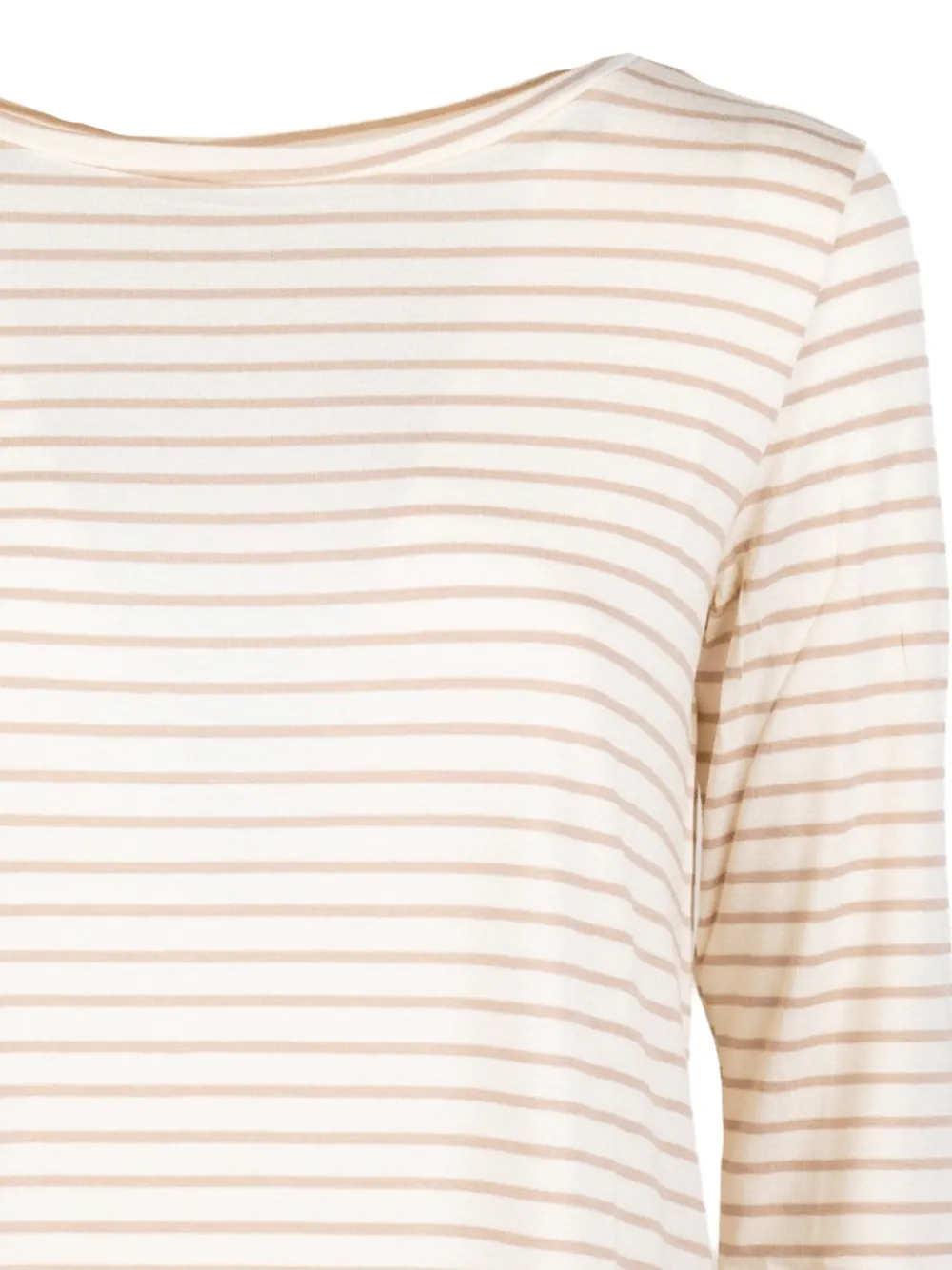  Marella Striped Three-quarter-sleeve T-shirt - Neutrals 