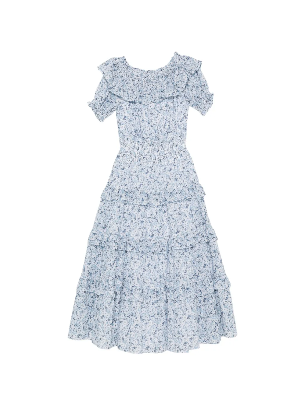 Lauren Ralph Lauren floral-print ruffled dress - Bianco