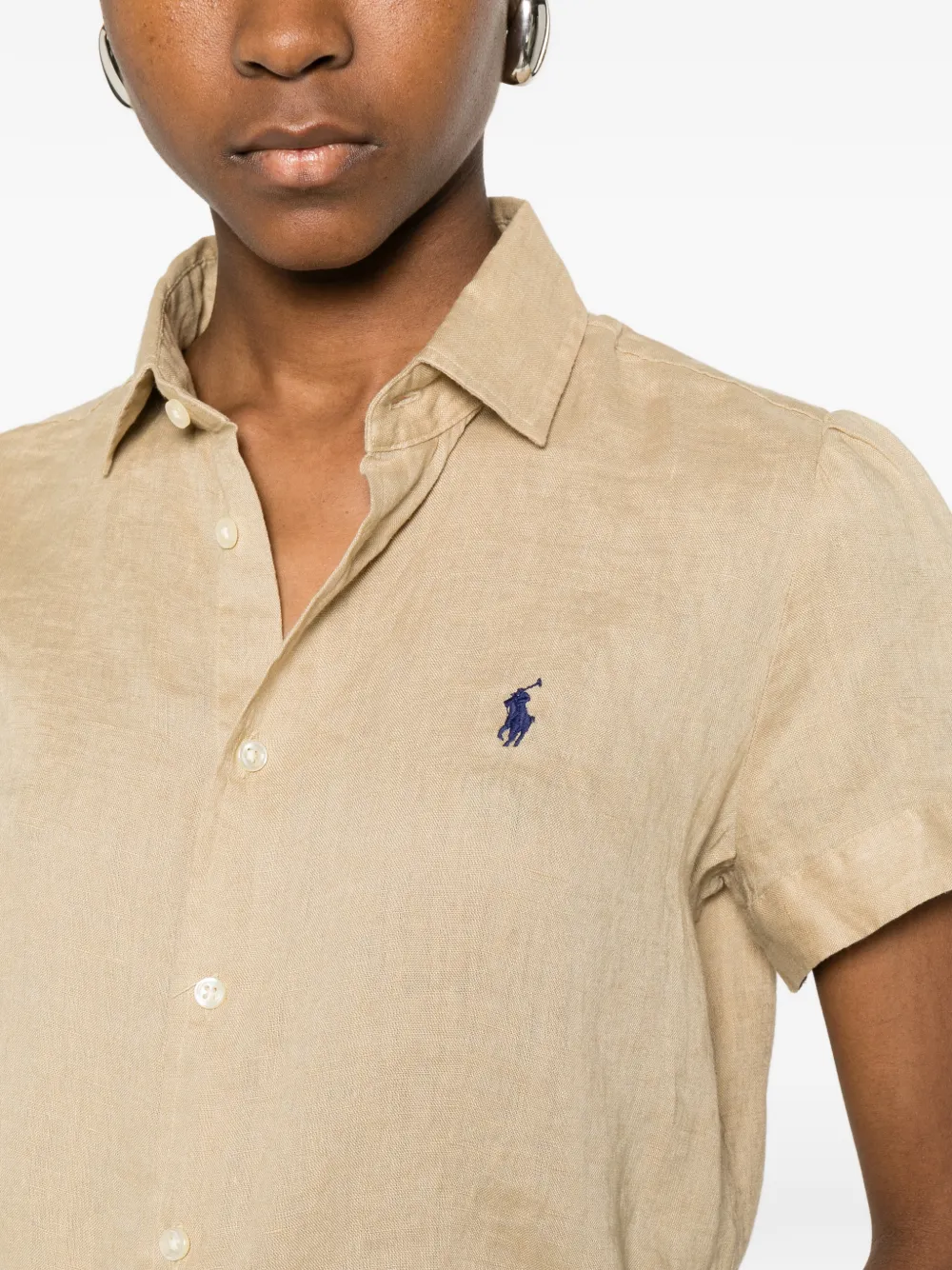 Polo Ralph Lauren Overhemd met geborduurd logo Beige