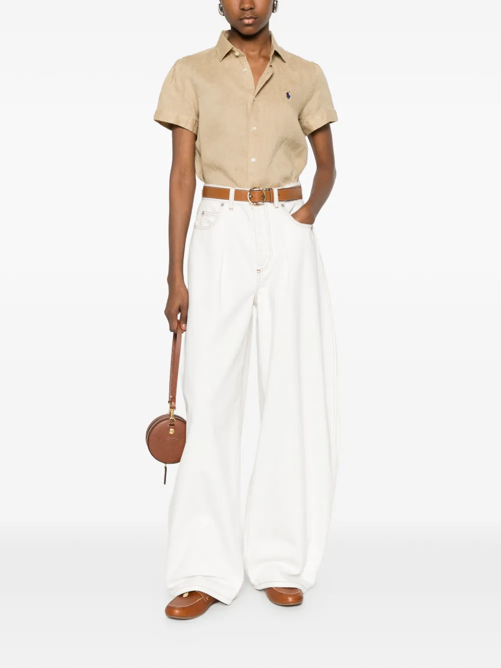 Polo Ralph Lauren Overhemd met geborduurd logo Beige