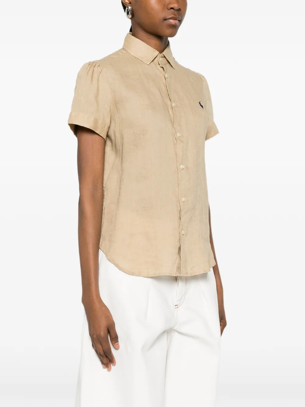 Polo Ralph Lauren Overhemd met geborduurd logo Beige