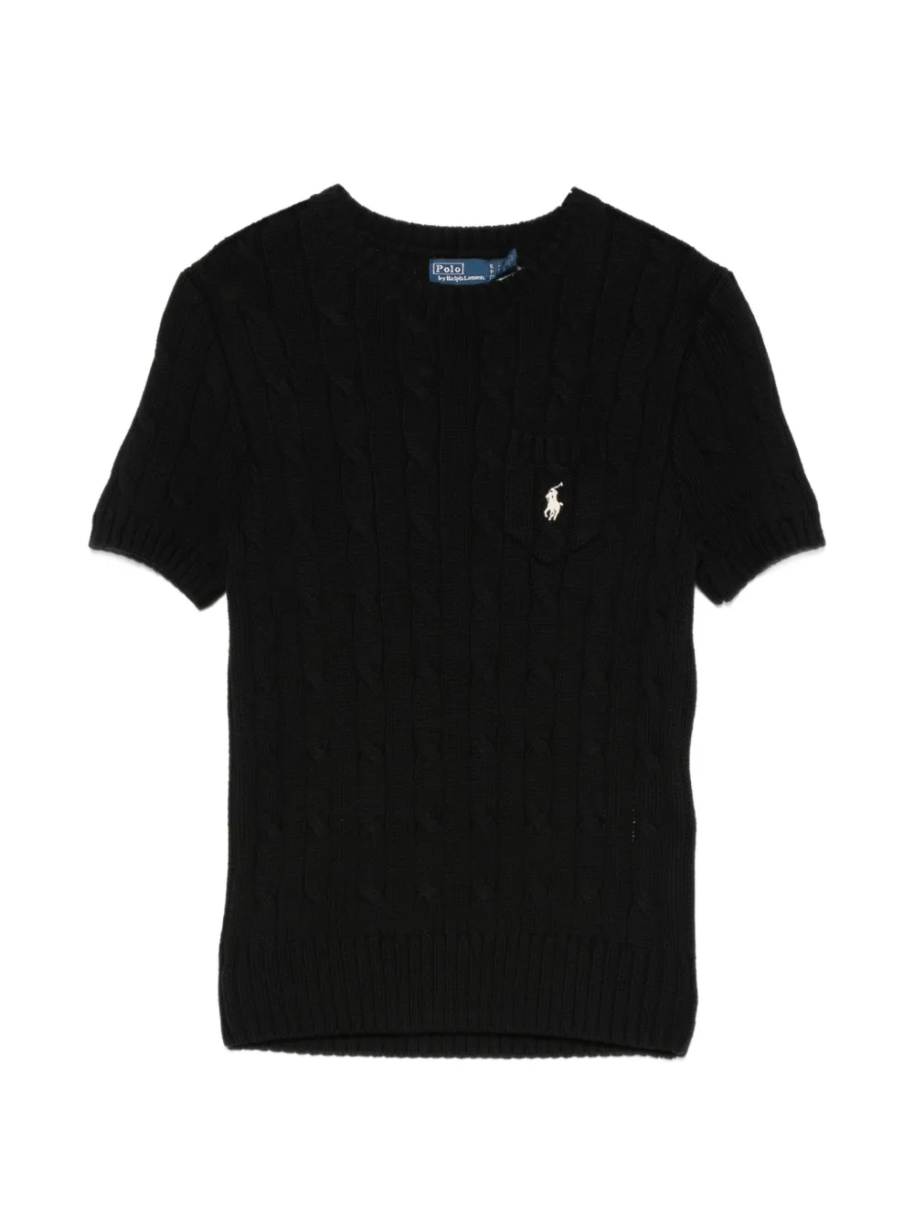Polo Ralph Lauren cable-knit logo-embroidered sweater - Schwarz