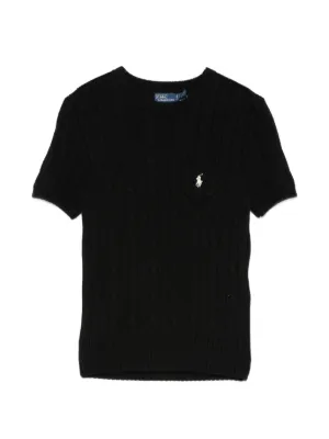 Polo Ralph Lauren short-sleeve Knit Top | Black | FARFETCH