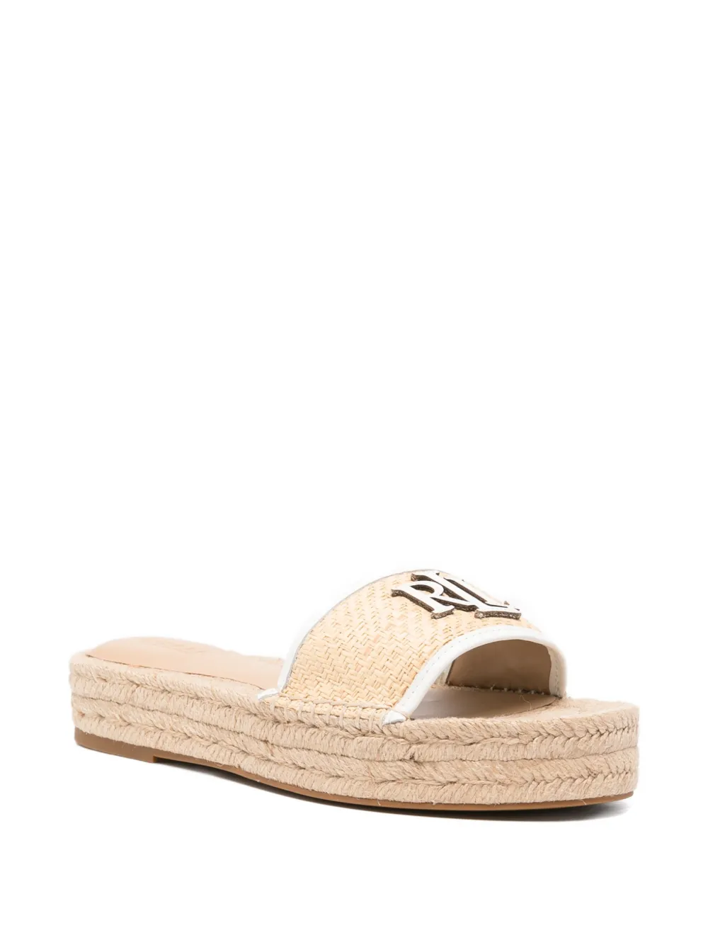 Lauren Ralph Lauren logo-plaque raffia espadrilles Beige