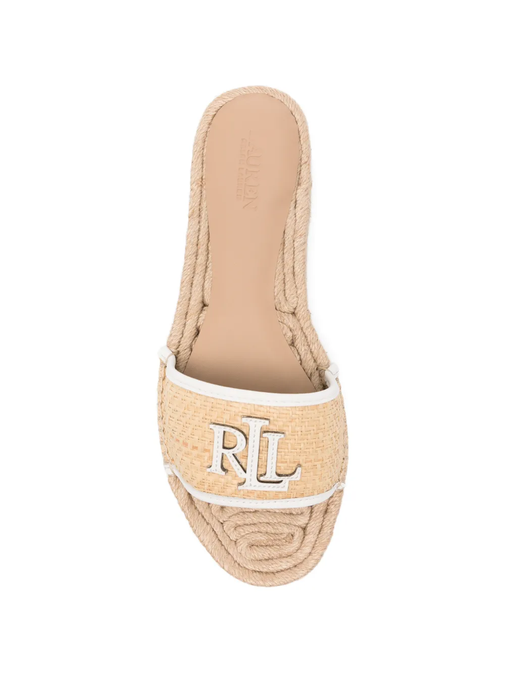 Lauren Ralph Lauren logo-plaque raffia espadrilles Beige