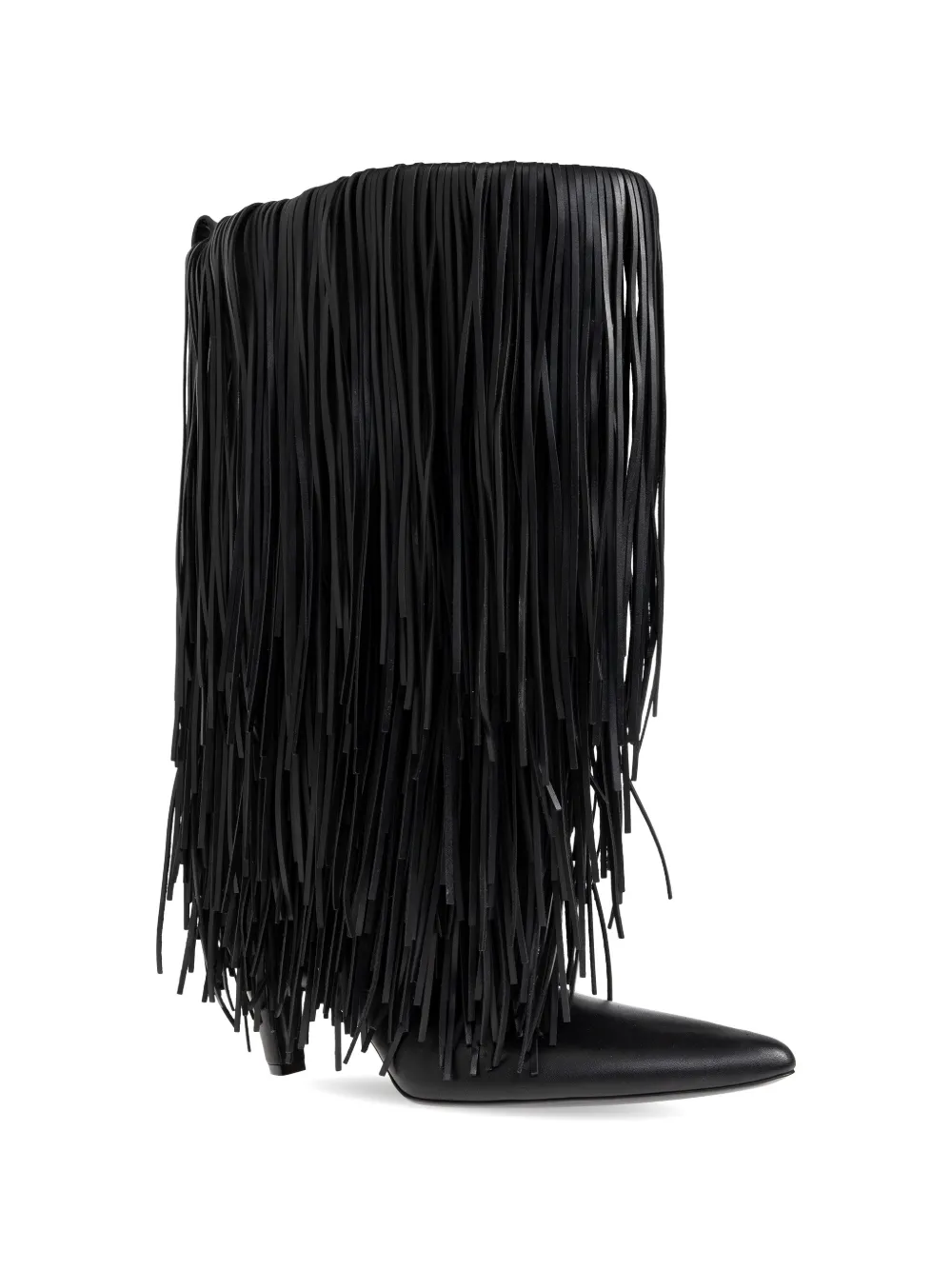 Balenciaga Phoenix leren laarzen met franje Zwart