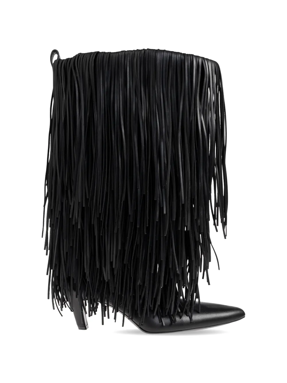 Balenciaga Phoenix leren laarzen met franje Zwart