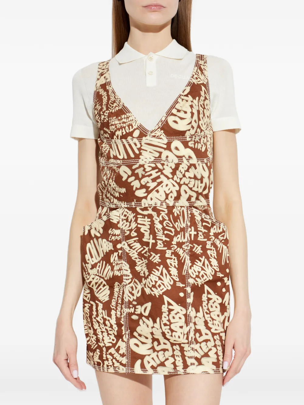 DSQUARED2 Mini-jurk met V-hals Bruin