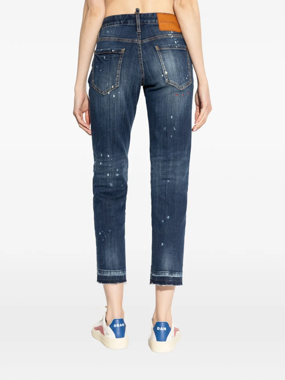 Belt-Loop Distressed Jeans