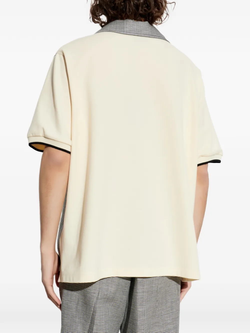 DSQUARED2 T-shirt met pied-de-poule print en korte mouwen Beige
